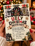 Ugly Christmas Sweater Party Invitation | Printable Digital Download & Fully Editable Canva Link