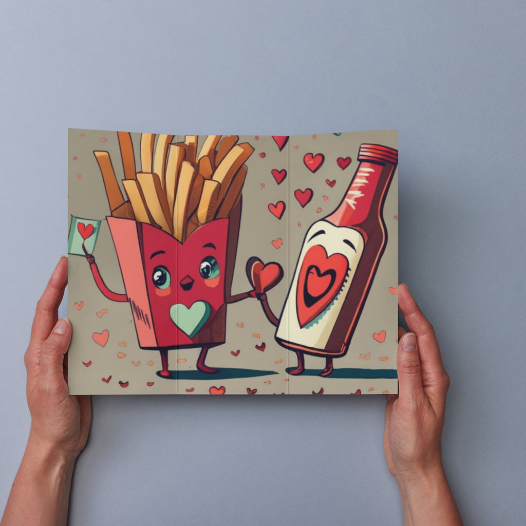 Fast Food Romance PNG Clipart: Burger & Fries, Valentine's Day (Digital Download)