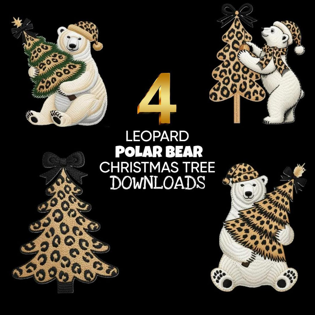 White Polar Bear Leopard Cheetah Animal Print Christmas Woodland Design Download