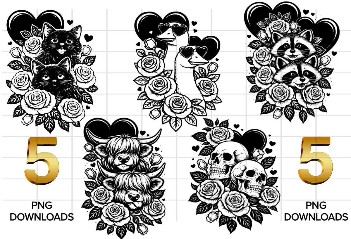 Tattoo Skull, Feral Raccoon PNG, Cozy Cow PNG, Cat Rose Vine, Plants PNG , Heart Download Animal Trends 2026