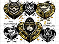 Camo Animal Heart PNG Bundle, Valentine XOXO Graphics (Digital Download)