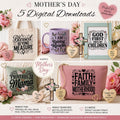 Mom Mother Mommy Mama PNG Christian Faith Bible Verse Digital Download Bundle with Floral Butterfly Hearts