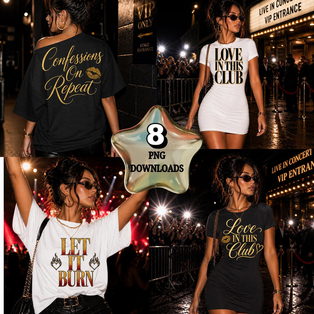 Concert PNG Bundle: Usher, Chris Brown Quotes (Digital Download)