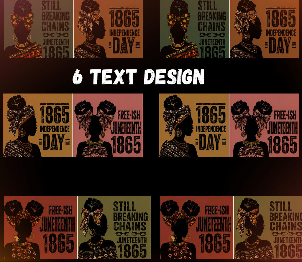 African Juneteenth Girl PNG Bundle, Black History Silhouette Designs (Digital Download) Removed Backgrounds