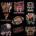 Flag Football School Sports Coquette Bow PNG Bundle, Game Day Clipart (Digital Download)