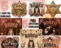 Pink Rodeo Aesthetic Last Rodeo Birthday Bachelorette PNG Bundle: Western Cowgirl Designs, Invitations Digital Download T-shirts Gift Bag