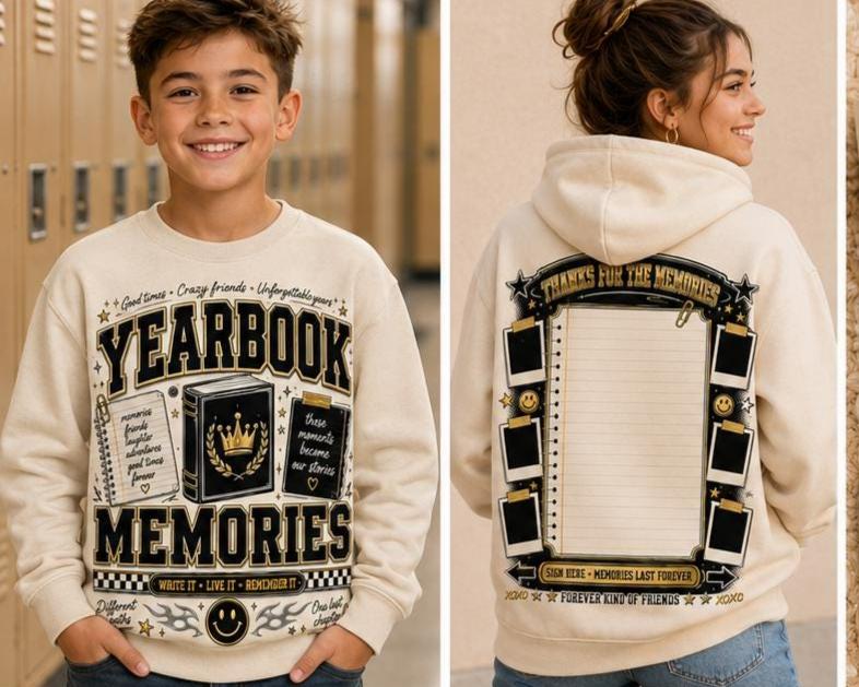Shirt Signing Memories Journal Entry PNG , Yearbook Collage Clip Art Instant Download
