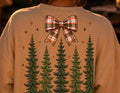 Fall Plaid Pink Camping PNG Download Evergreen Tree Coquette Bow Trending Glamping Front & Back Bundle