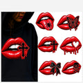 Gothic Lips PNG Bundle, Halloween PNG, Red Lips Clipart, Spooky Goth Sublimation Design, Skull Spider Butterfly Cross Bow PNG