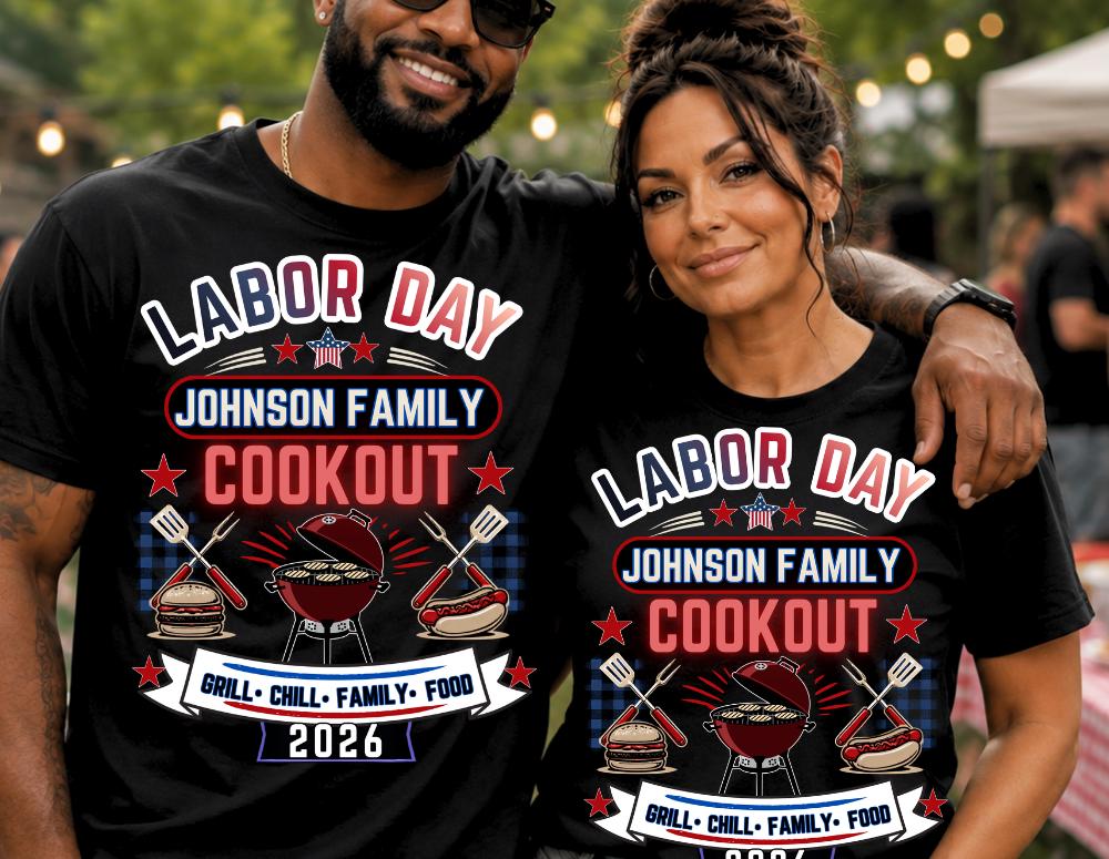 Fully Editable Family Cookout Canva Template, Download Custom Family Reunion BBQ Shirt Design, Personalized Cookout T-Shirt, Labor Day 2026