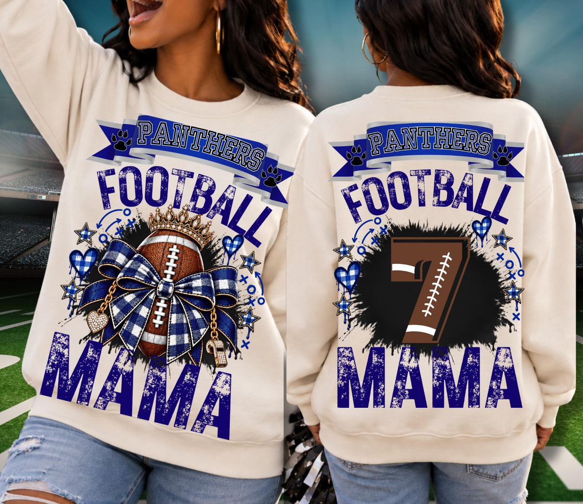 Fully Editable Football Mama Canva Template, Customizable Game Day Design (Digital Download)