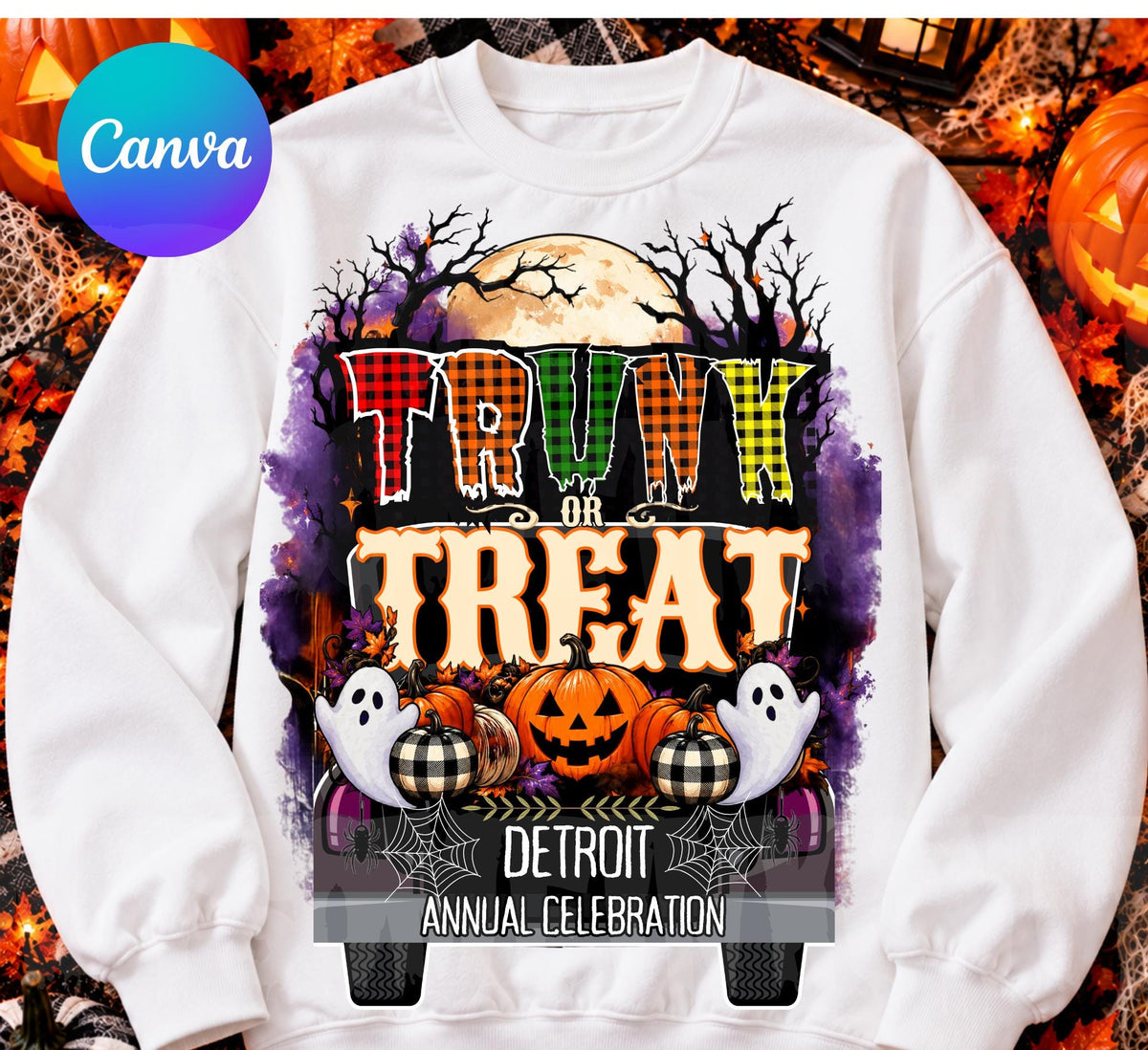 Editable Trunk or Treat Canva Template, Halloween Invitation Flyer (Digital Download)