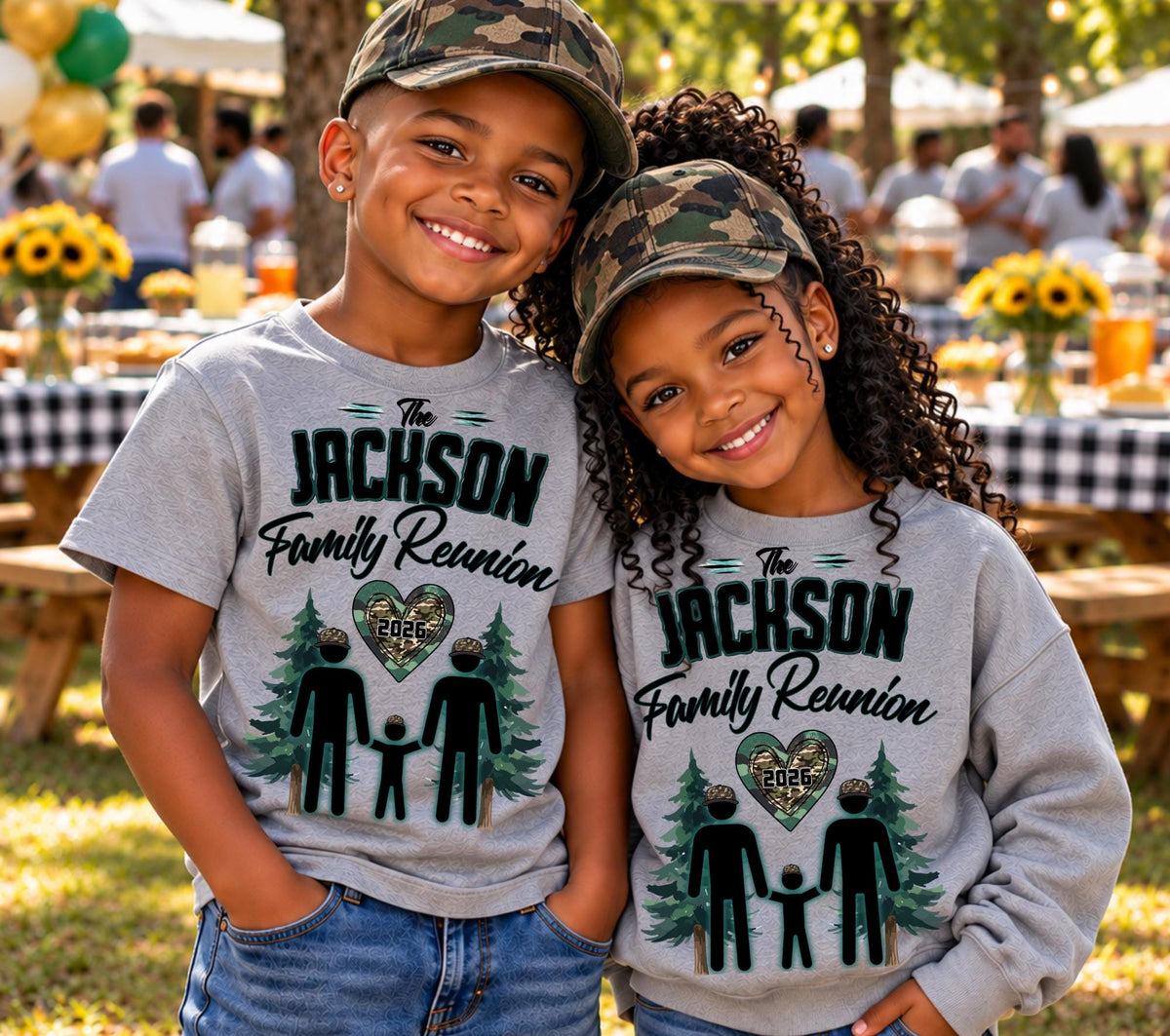 Fully Editable Camo Family Reunion Template, Camouflage Canva Design, Custom Family Event, Instant Digital Download
