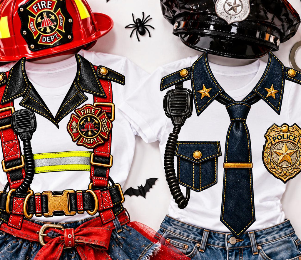 Police Officer Shirt PNG Costume, Easy DIY Costume Download, Firefighter Costume PNG, Downloadable Halloween Costume Last minute ideas