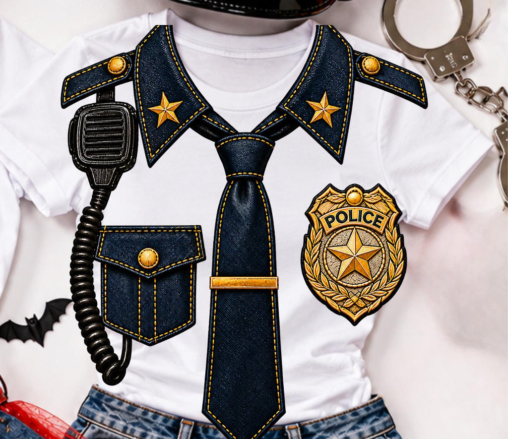 Police Officer Shirt PNG Costume, Easy DIY Costume Download, Firefighter Costume PNG, Downloadable Halloween Costume Last minute ideas
