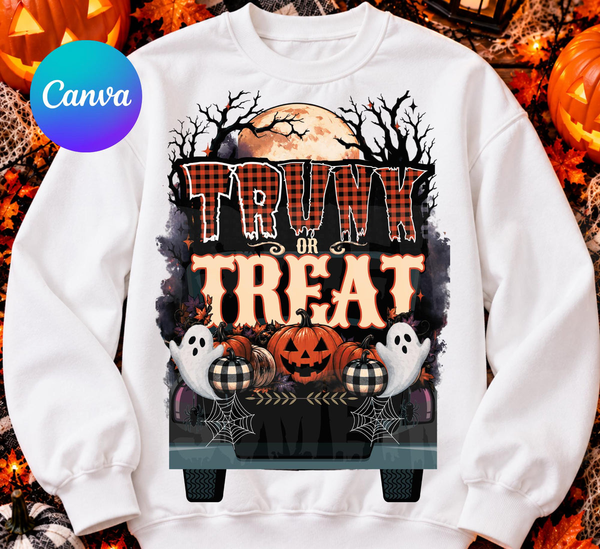Editable Trunk or Treat Canva Template, Halloween Invitation Flyer (Digital Download)