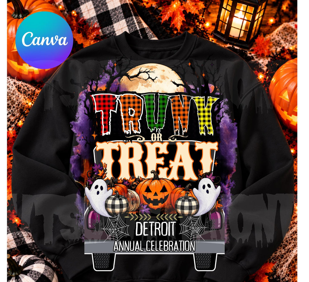 Editable Trunk or Treat Canva Template, Halloween Invitation Flyer (Digital Download)