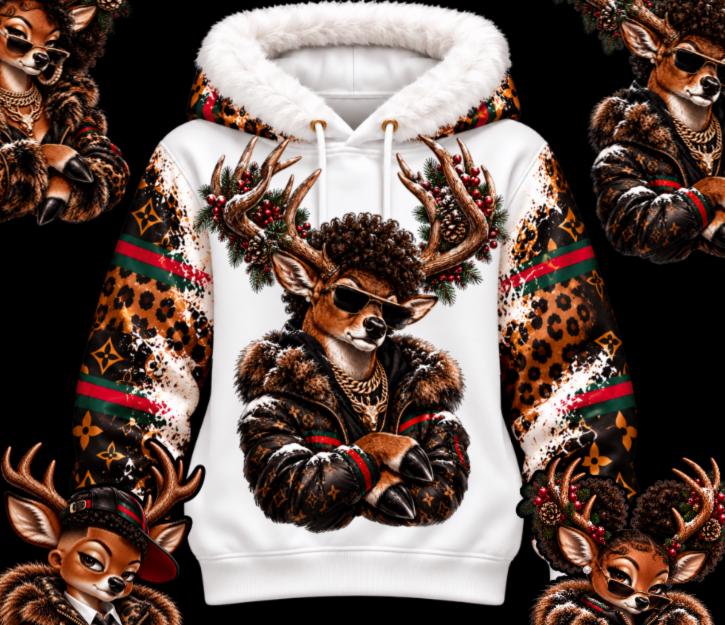 4 Afro reindeer Bundle, Christmas Family PNG, Black Family Christmas Download, Matching Family Deer Dad Mom Sister Brother Sublimation