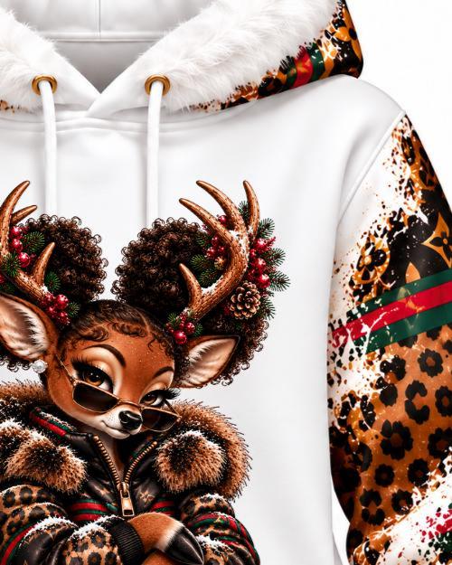 4 Afro reindeer Bundle, Christmas Family PNG, Black Family Christmas Download, Matching Family Deer Dad Mom Sister Brother Sublimation