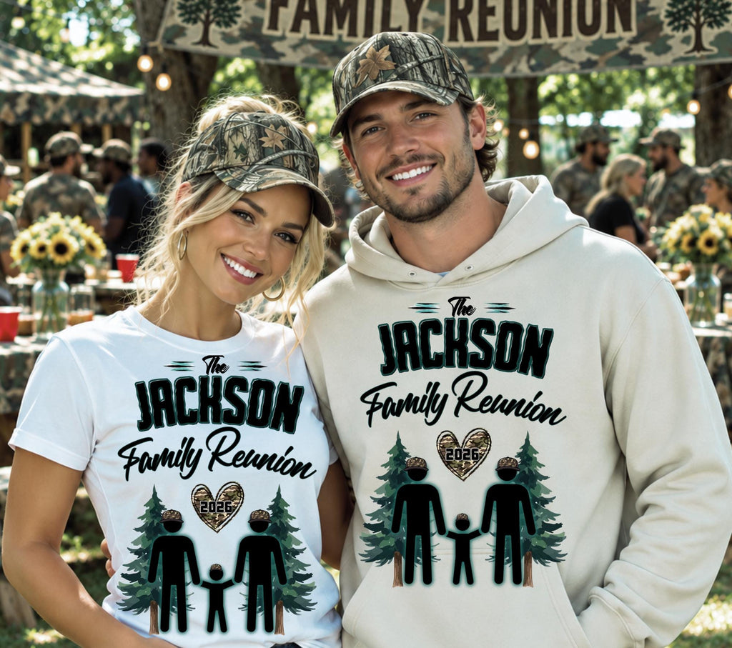 Fully Editable Camo Family Reunion Template, Camouflage Canva Design, Custom Family Event, Instant Digital Download