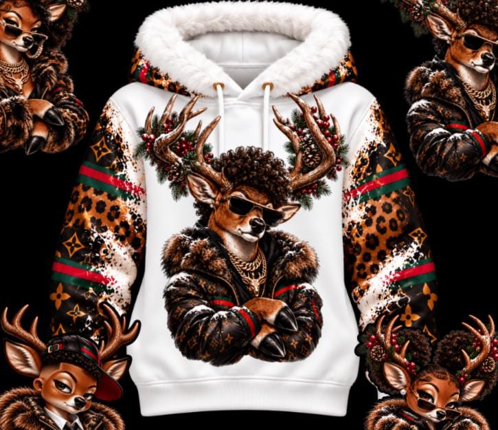 4 Afro reindeer Bundle, Christmas Family PNG, Black Family Christmas Download, Matching Family Deer Dad Mom Sister Brother Sublimation